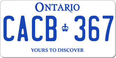 ON license plate CACB367