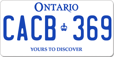 ON license plate CACB369