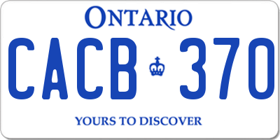 ON license plate CACB370