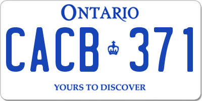 ON license plate CACB371