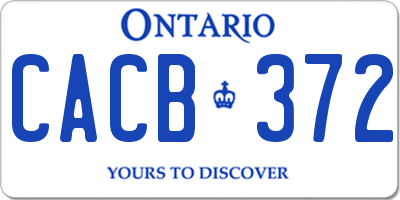 ON license plate CACB372