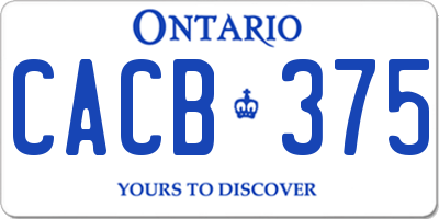 ON license plate CACB375