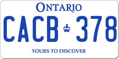 ON license plate CACB378