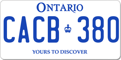 ON license plate CACB380