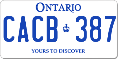 ON license plate CACB387