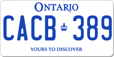 ON license plate CACB389