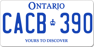 ON license plate CACB390