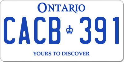 ON license plate CACB391