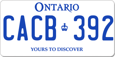 ON license plate CACB392