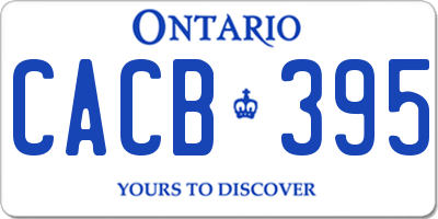 ON license plate CACB395