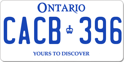 ON license plate CACB396