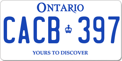 ON license plate CACB397