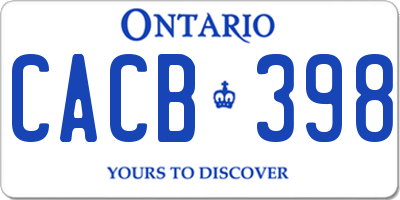 ON license plate CACB398