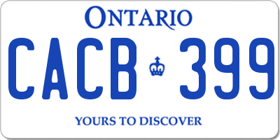 ON license plate CACB399