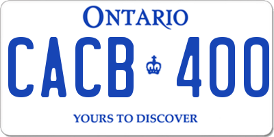 ON license plate CACB400