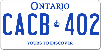 ON license plate CACB402