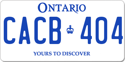 ON license plate CACB404