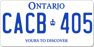 ON license plate CACB405