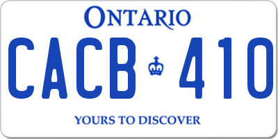 ON license plate CACB410