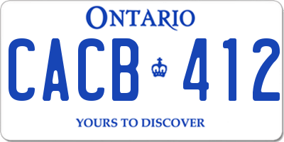 ON license plate CACB412