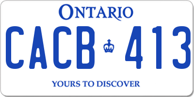 ON license plate CACB413