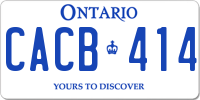 ON license plate CACB414