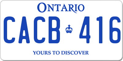 ON license plate CACB416