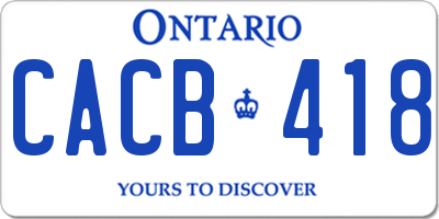 ON license plate CACB418