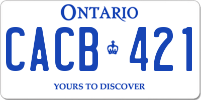 ON license plate CACB421