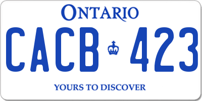 ON license plate CACB423