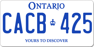 ON license plate CACB425