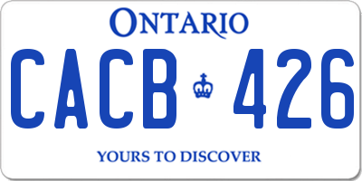 ON license plate CACB426