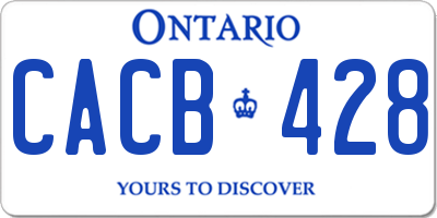 ON license plate CACB428