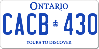 ON license plate CACB430