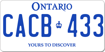 ON license plate CACB433