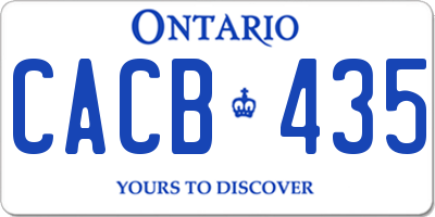 ON license plate CACB435