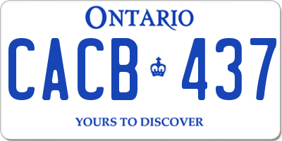 ON license plate CACB437