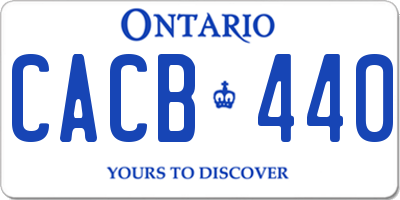 ON license plate CACB440