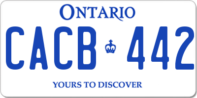 ON license plate CACB442