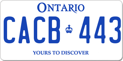 ON license plate CACB443