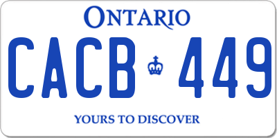 ON license plate CACB449