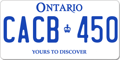 ON license plate CACB450