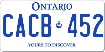 ON license plate CACB452