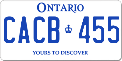 ON license plate CACB455