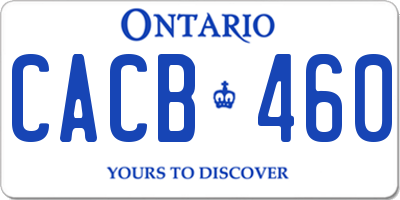 ON license plate CACB460