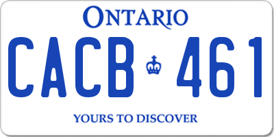 ON license plate CACB461