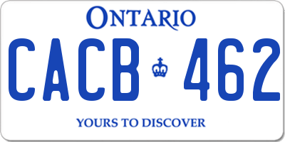 ON license plate CACB462