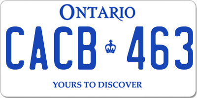 ON license plate CACB463