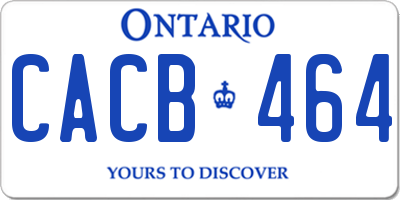 ON license plate CACB464