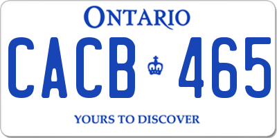 ON license plate CACB465